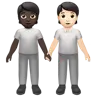 People Holding Hands: Dark Skin Tone, Light Skin Tone Emoji 🧑🏿‍🤝‍🧑🏻 image - Apple style