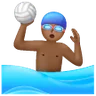 Man Playing Water Polo: Medium-Dark Skin Tone Emoji 🤽🏾‍♂️ image - Samsung style