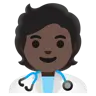 Health Worker: Dark Skin Tone Emoji 🧑🏿‍⚕️ image - Google Noto Color style