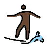 Person Surfing: Dark Skin Tone Emoji 🏄🏿 image - OpenMoji style