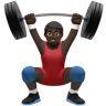 Man Lifting Weights: Dark Skin Tone Emoji 🏋🏿‍♂️ image - Apple style