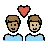 Couple With Heart: Man, Man, Medium Skin Tone, Medium-Light Skin Tone