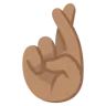 Crossed Fingers: Medium Skin Tone Emoji 🤞🏽 image - Google Noto Color style