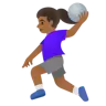 Woman Playing Handball: Medium-Dark Skin Tone Emoji 🤾🏾‍♀️ image - Google Noto Color style