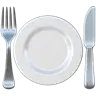 Emoji Forchetta e coltello con piastra 🍽 image - Apple style