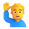 Man Raising Hand Emoji 🙋‍♂️ image - Microsoft 3D Fluent style