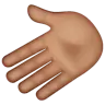 Leftwards Hand: Medium Skin Tone Emoji 🫲🏽 image - WhatsApp style