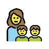 Family: Woman, Boy, Boy Emoji 👩‍👦‍👦 image - OpenMoji style