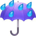 Yağmur damlaları ile şemsiye Emoji ☔ image - Facebook Meta style