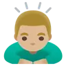 Man Bowing: Medium-Light Skin Tone Emoji 🙇🏼‍♂️ image - Google Noto Color style