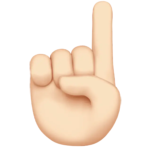 Index Pointing Up: Light Skin Tone