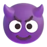 Emoji Volto sorridente con le corna 😈 image - Microsoft 3D Fluent style