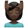 Person Getting Massage: Dark Skin Tone Emoji 💆🏿 image - WhatsApp style