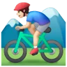 Man Mountain Biking: Light Skin Tone Emoji 🚵🏻‍♂️ image - Samsung style
