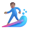 Man Surfing: Medium Skin Tone Emoji 🏄🏽‍♂️ image - Microsoft 3D Fluent style