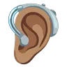 Ear With Hearing Aid: Medium Skin Tone Emoji 🦻🏽 image - Google Noto Color Animated style