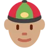 Person With Skullcap: Medium Skin Tone Emoji 👲🏽 image - Twitter / X (Twemoji) style