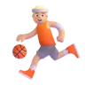 Person Bouncing Ball: Medium-Light Skin Tone Emoji ⛹🏼 image - Microsoft 3D Fluent style