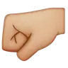 Left-Facing Fist: Medium-Light Skin Tone Emoji 🤛🏼 image - WhatsApp style
