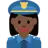 Woman Police Officer: Dark Skin Tone