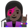 Woman Singer: Dark Skin Tone Emoji 👩🏿‍🎤 image - Google Noto Color style