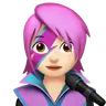 Woman Singer: Light Skin Tone Emoji 👩🏻‍🎤 image - Apple style