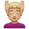 Man Getting Massage: Medium-Light Skin Tone Emoji 💆🏼‍♂️ image - WhatsApp style