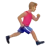 Man Running Facing Right: Medium Skin Tone