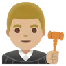 Man Judge: Medium-Light Skin Tone Emoji 👨🏼‍⚖️ image - Google Noto Color style