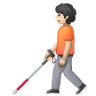 Person With White Cane: Light Skin Tone Emoji 🧑🏻‍🦯 image - Samsung style