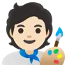 Artist: Light Skin Tone Emoji 🧑🏻‍🎨 image - Google Noto Color style
