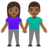 Woman And Man Holding Hands: Medium-Dark Skin Tone Emoji 👫🏾 image - Google Noto Color style