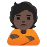 Person Pouting: Dark Skin Tone Emoji 🙎🏿 image - Google Noto Color style