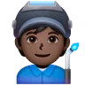 Factory Worker: Dark Skin Tone Emoji 🧑🏿‍🏭 image - Samsung style