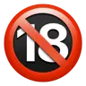 Emoji Nessuno sotto il simbolo di diciotto anni 🔞 image - Apple style