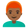 Man: Medium-Dark Skin Tone, Red Hair Emoji 👨🏾‍🦰 image - Google Noto Color style