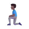 Man Kneeling: Medium-Dark Skin Tone Emoji 🧎🏾‍♂️ image - Microsoft 3D Fluent style