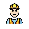 Construction Worker: Light Skin Tone Emoji 👷🏻 image - OpenMoji style