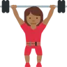 Woman Lifting Weights: Medium-Dark Skin Tone Emoji 🏋🏾‍♀️ image - Twitter / X (Twemoji) style