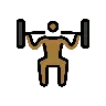 Person Lifting Weights: Medium-Dark Skin Tone Emoji 🏋🏾 image - OpenMoji style