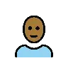 Woman: Medium-Dark Skin Tone, Bald Emoji 👩🏾‍🦲 image - OpenMoji style