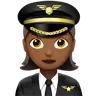 Woman Pilot: Medium-Dark Skin Tone Emoji 👩🏾‍✈️ image - Apple style