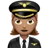 Woman Pilot: Medium Skin Tone Emoji 👩🏽‍✈️ image - Apple style