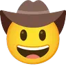 Visage avec chapeau de cowboy Emoji 🤠 image - Google Noto Color Animated style
