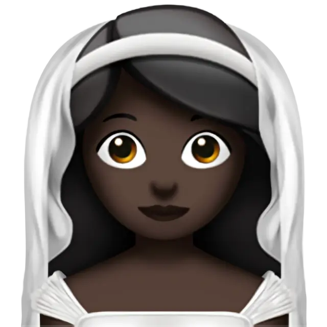 Woman With Veil: Dark Skin Tone