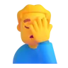 Man Facepalming Emoji 🤦‍♂️ image - Microsoft 3D Fluent style