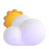 सफेद सूरज के पीछे बादल Emoji 🌥 image - Microsoft 3D Fluent style