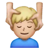 Man Getting Massage: Medium-Light Skin Tone Emoji 💆🏼‍♂️ image - Samsung style