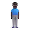 Man Standing: Dark Skin Tone Emoji 🧍🏿‍♂️ image - Microsoft 3D Fluent style