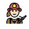Woman Firefighter: Light Skin Tone Emoji 👩🏻‍🚒 image - OpenMoji style